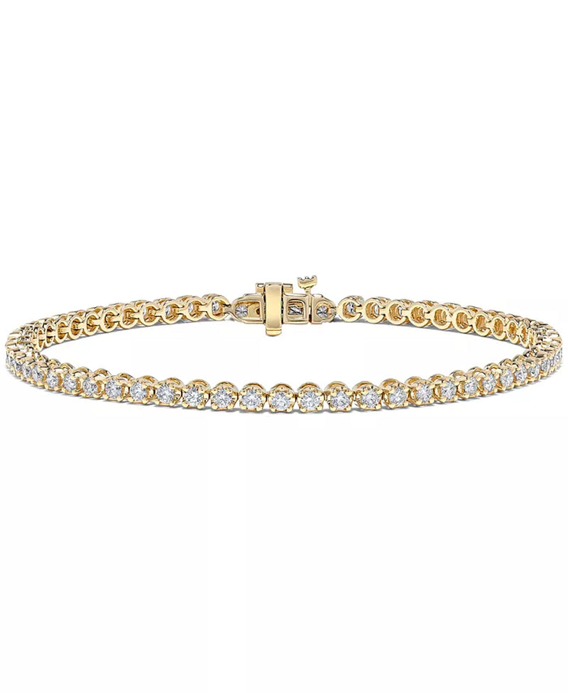 Stunning 2 Ct. T.W. Diamond Tennis Bracelet in Luxurious 14K Gold