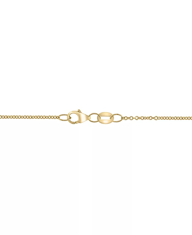 Stunning EFFY® 14K Gold Pendant Necklace with 7/8 Ct. T.W. Emerald & 1/8 Ct. T.W. Diamonds - 18" Elegance