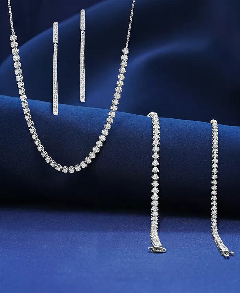 Stunning 4 Ct. Diamond Four-Claw Collar Necklace in 14K White Gold - Exclusive to Macy's