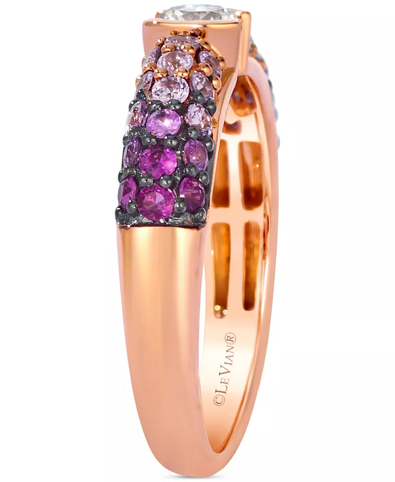 Stunning Ombre Ring in 14K Strawberry Gold with Pink Sapphire & Nude Diamonds - 1 Ct. T.W.