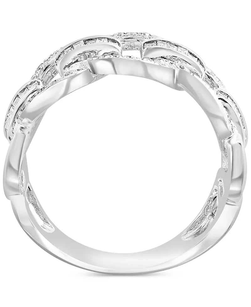 Stunning EFFY® 1-1/5 Ct. T.W. Diamond Interlocking Loop Ring in 14K White Gold