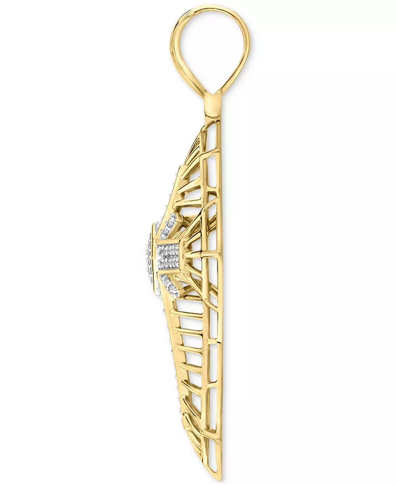 Stunning 1 Ct. T.W. Men's Diamond Cross Openwork Pendant in Luxurious 10K Gold