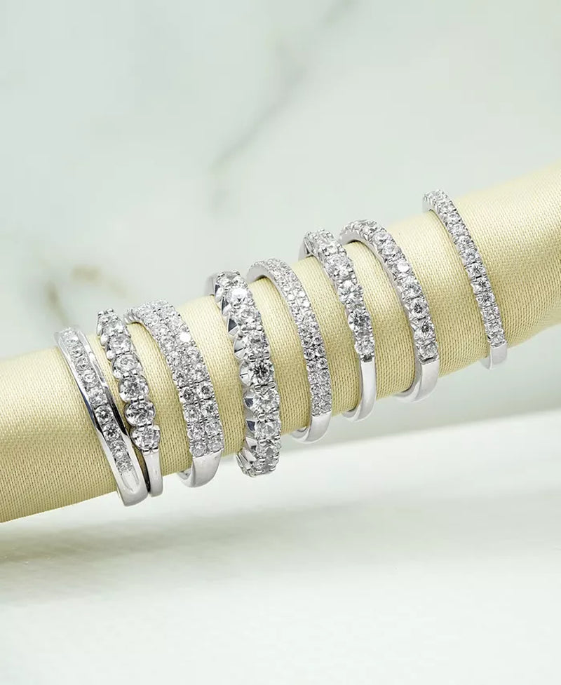 Stunning Diamond Half Circle Wedding Band in Platinum - 1/4 Ct. T.W.