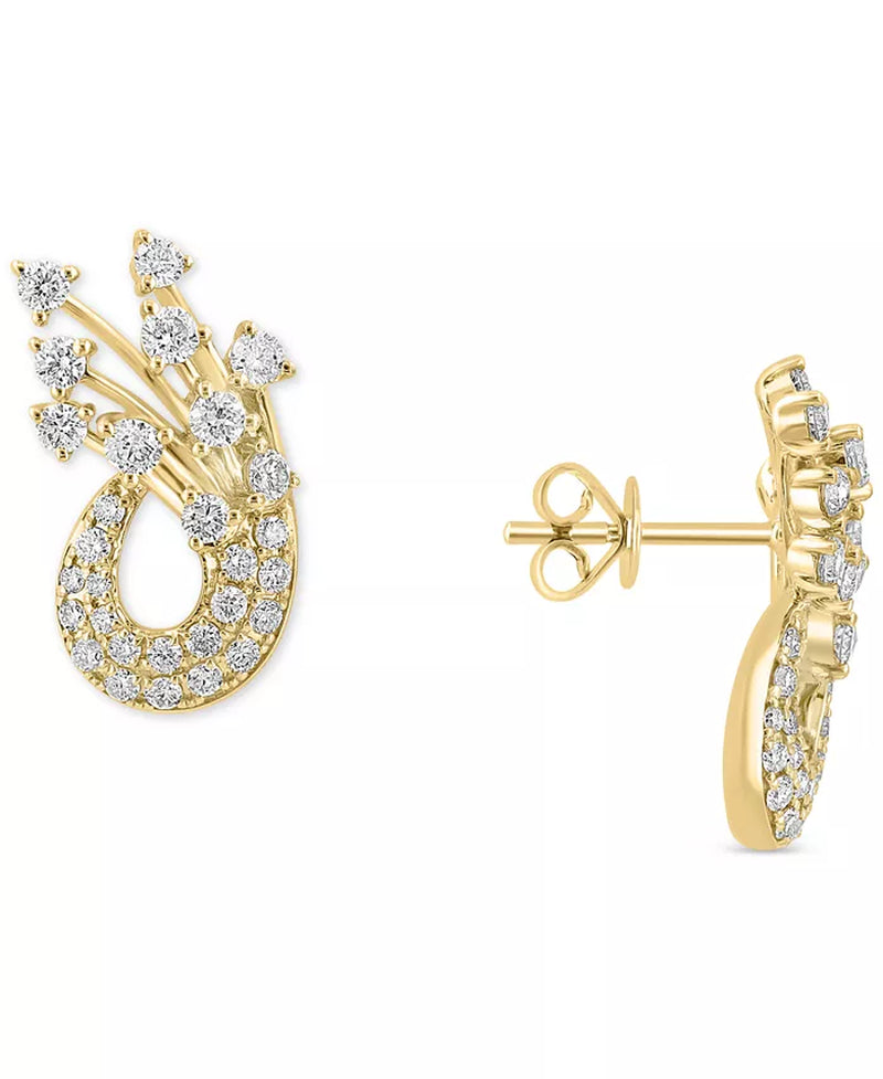 Stunning EFFY® 14K Gold Diamond Spray Drop Earrings - 1-1/3 Ct. T.W.