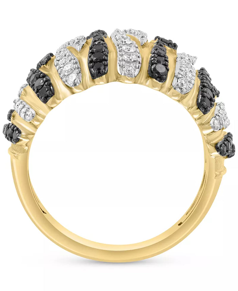 Stunning EFFY® Black & White Diamond Dome Ring in 14K Gold - 3/4 Ct. T.W.