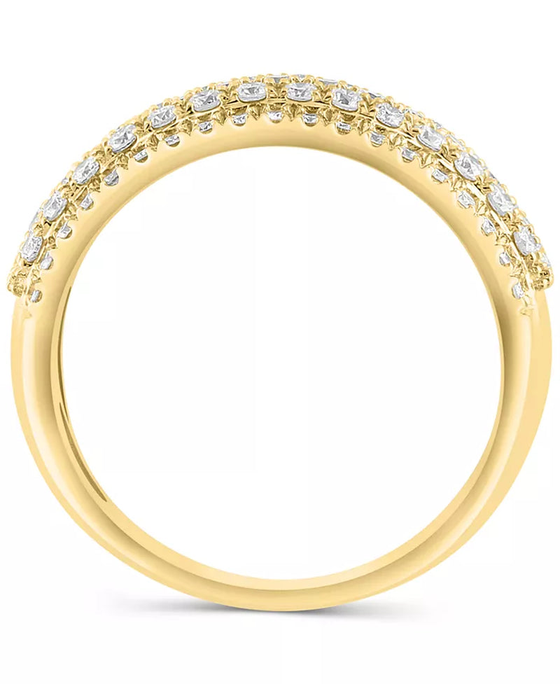 Stunning EFFY® 14K Gold Diamond Pavé Multirow Ring - 7/8 Ct. T.W.