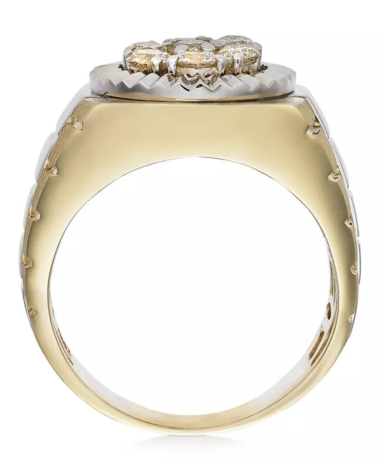 Stunning Men's Two-Tone Diamond Ring in 10K Gold - 1 Ct. T.W.