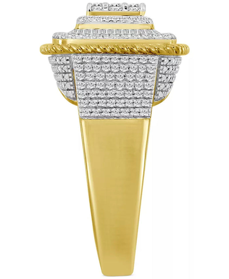 Stunning Men's 1 Ct. Diamond Statement Ring in 10K Yellow Gold