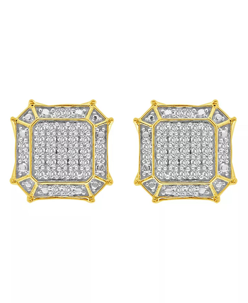 Stunning Men's 1/3 Ct. Diamond Earrings in 10K Yellow Gold