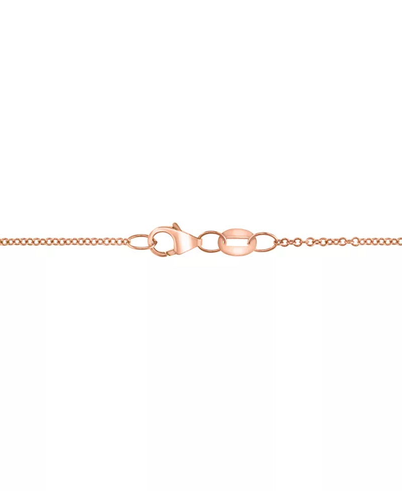 Stunning EFFY® 14K Rose Gold Heart Pendant Necklace with Pink Opal & Diamond Accents (10-9/10 Ct. T.W. & 1/5 Ct. T.W.) - 18" Elegance