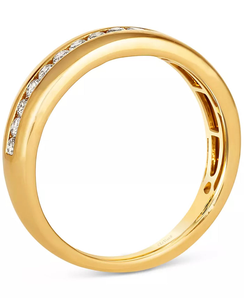 Elegant 14K Gold Men's Nude Diamond Band - 1/2 Ct. T.W.