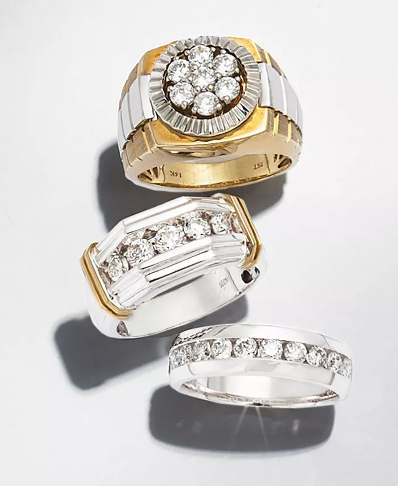 Stunning 1 Ct. T.W. Men's Diamond Band in Luxurious 14K White Gold (Available in 14K Yellow Gold)