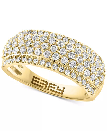 Stunning EFFY® 14K Gold Diamond Pavé Multirow Ring - 7/8 Ct. T.W.