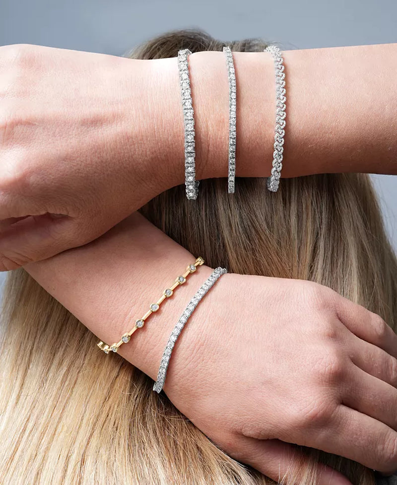 Stunning 1 Ct. T.W. Diamond Tennis Bracelet in Luxurious 10K White Gold