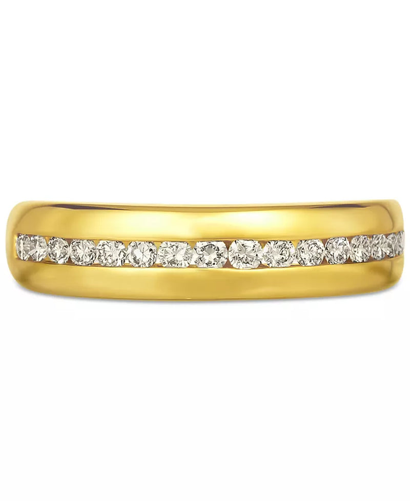 Elegant 14K Gold Men's Nude Diamond Band - 1/2 Ct. T.W.