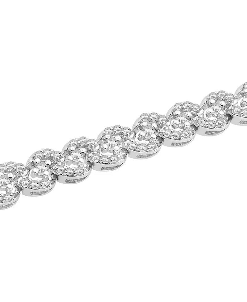 Stunning 1 Ct. T.W. Diamond Tennis Bracelet in Luxurious 10K White Gold