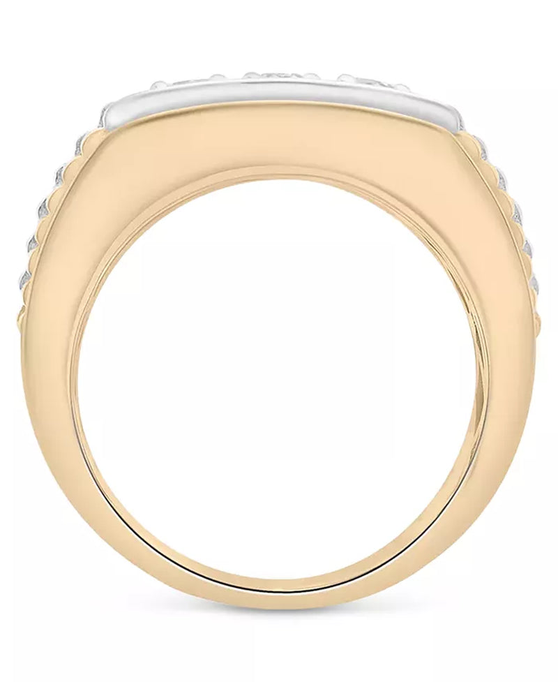 Stunning Men's Two-Tone Diamond Statement Ring (1 Ct. T.W.) in 10K Gold