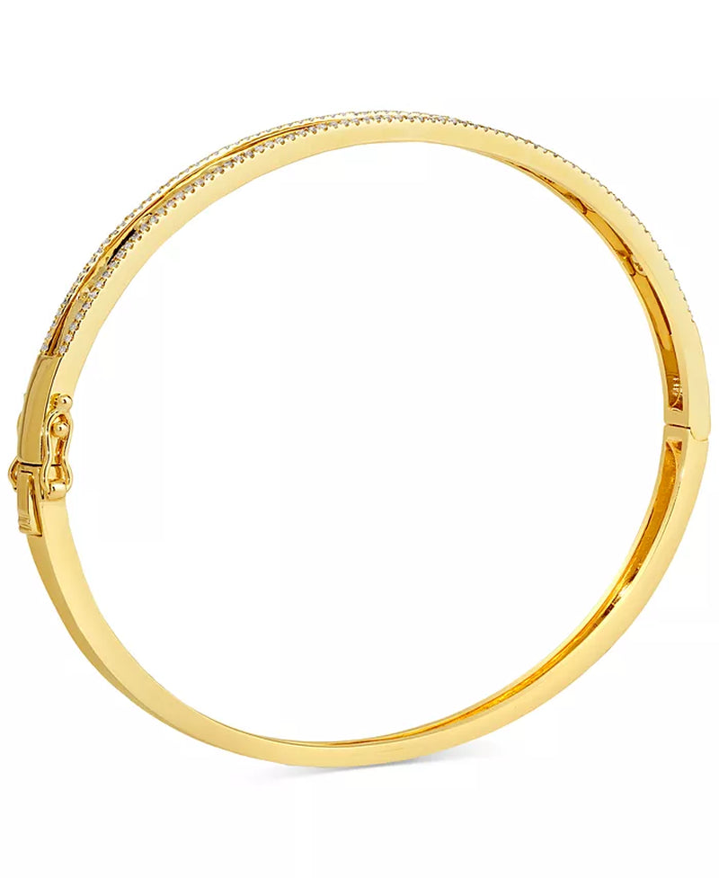 Stunning 14K Gold Vanilla & Nude Diamond Bangle Bracelet - 1/2 Ct. T.W.