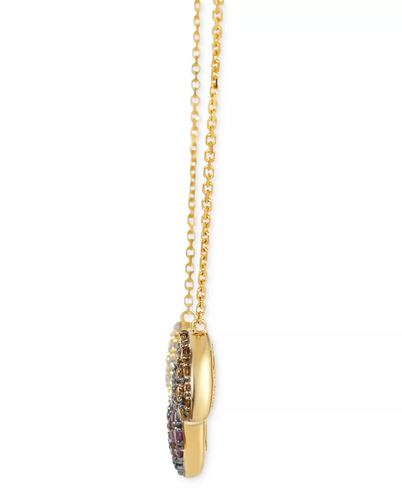 Stunning Godiva X Passion Ruby & Diamond Heart Necklace in 14K Yellow Gold - 1/3 Ct. T.W. Ruby & 5/8 Ct. T.W. Diamond, 17" + 2" Extender