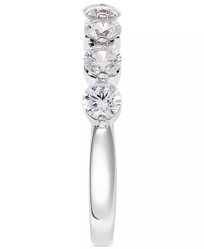 Stunning 1 Ct. T.W. Diamond Seven Stone Band in Luxurious 14K White or Yellow Gold