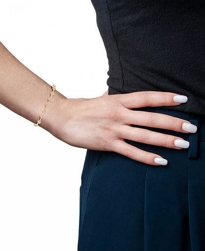 Stunning 2 Ct. T.W. Diamond Flower Cluster Link Bracelet in 14K Gold - Exclusively at Macy's