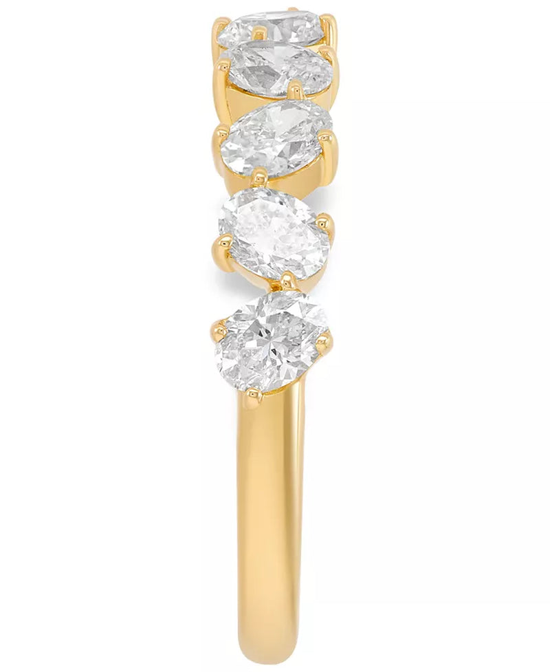 Stunning 1.5 Ct. T.W. Diamond Oval Band in Luxurious 14K Gold