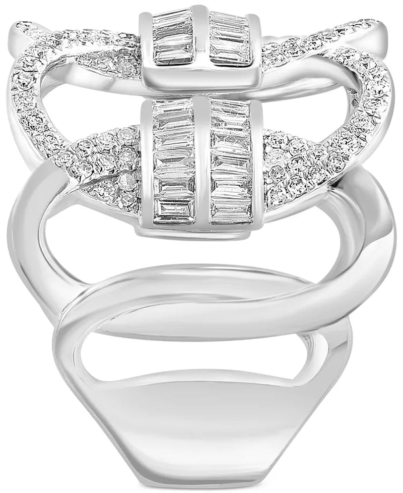 Stunning EFFY® 1-1/5 Ct. T.W. Diamond Interlocking Loop Ring in 14K White Gold