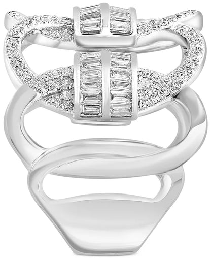 Stunning EFFY® 1-1/5 Ct. T.W. Diamond Interlocking Loop Ring in 14K White Gold