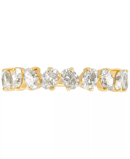 Stunning 1.5 Ct. T.W. Diamond Oval Band in Luxurious 14K Gold
