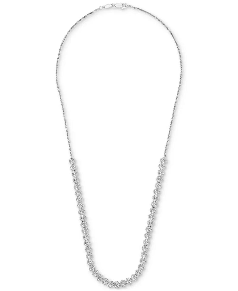 Stunning 4 Ct. Diamond Four-Claw Collar Necklace in 14K White Gold - Exclusive to Macy's