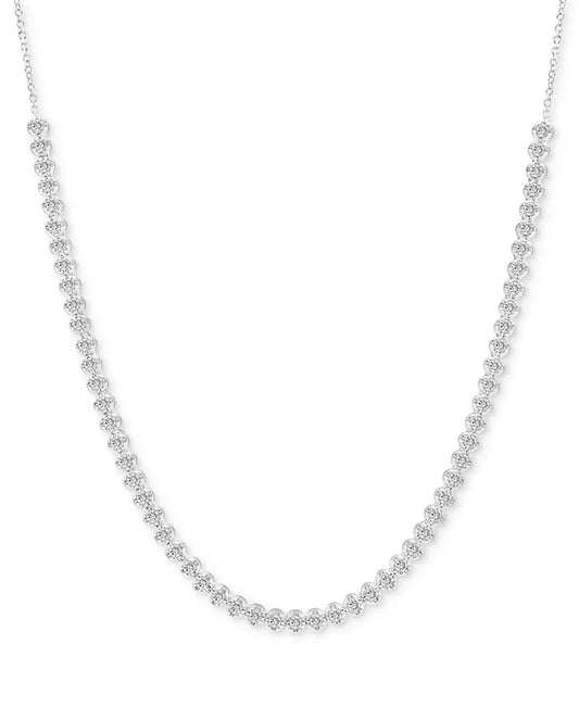 Stunning 2 Ct. T.W. Diamond Bezel Adjustable Tennis Necklace in 14K White or Yellow Gold - Exclusively for