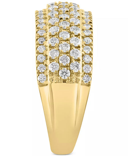 Stunning EFFY® 14K Gold Diamond Pavé Multirow Ring - 7/8 Ct. T.W.