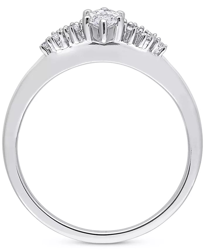 Stunning 1/2 Ct. T.W. Diamond Marquise-Cut Engagement Ring in Elegant 14K White Gold