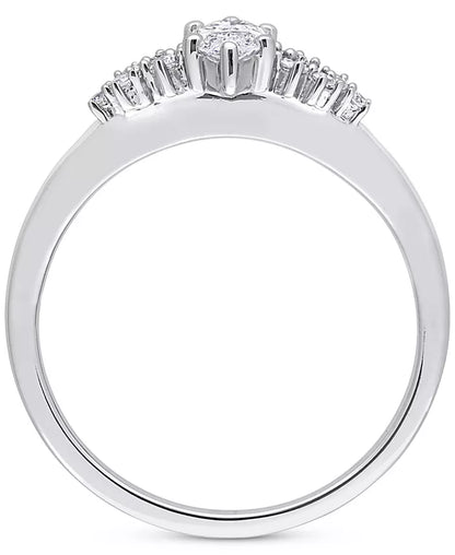 Stunning 1/2 Ct. T.W. Diamond Marquise-Cut Engagement Ring in Elegant 14K White Gold