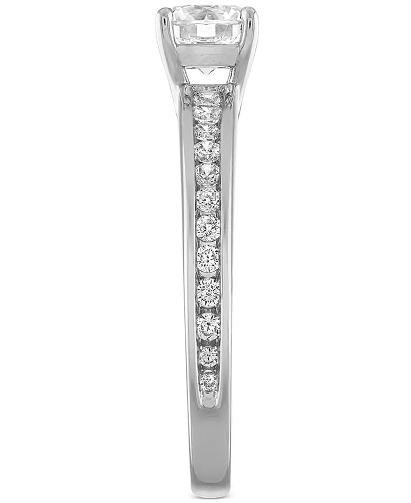 Stunning 1 Ct. T.W. Certified Diamond Channel-Set Engagement Ring in 14K White Gold with De Beers Code of Origin - Exclusively at Macy's
