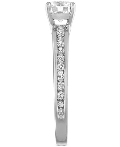 Stunning 1 Ct. T.W. Certified Diamond Channel-Set Engagement Ring in 14K White Gold with De Beers Code of Origin - Exclusively at Macy's