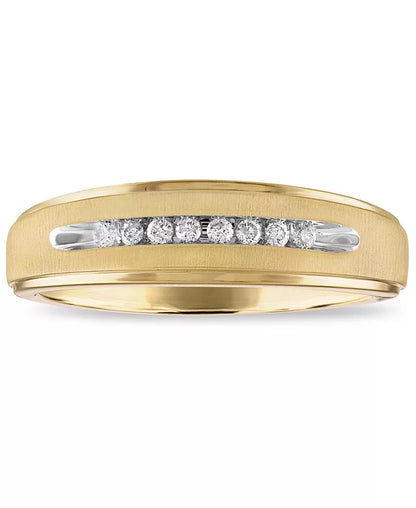 Stunning Men's Diamond Band in 10K Yellow or White Gold - 1/10 Ct. T.W.