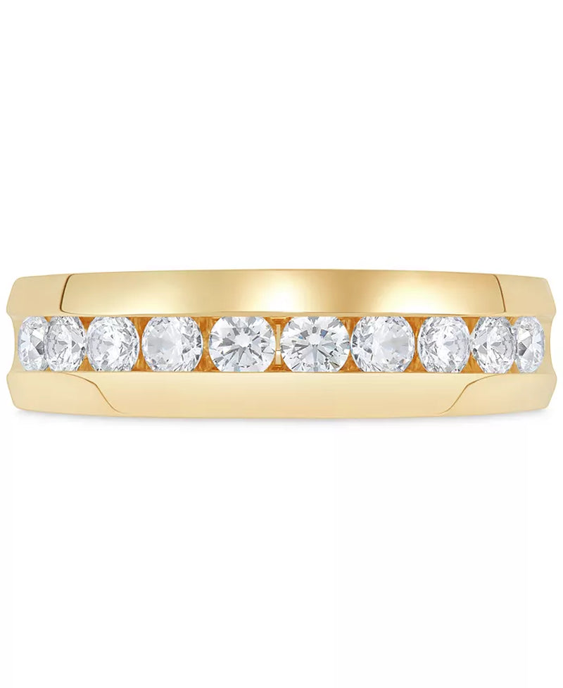 Stunning 1 Ct. T.W. Men's Diamond Band in Luxurious 14K White Gold (Available in 14K Yellow Gold)