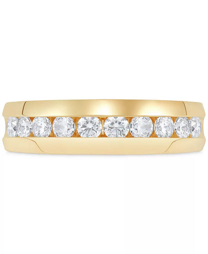 Stunning 1 Ct. T.W. Men's Diamond Band in Luxurious 14K White Gold (Available in 14K Yellow Gold)