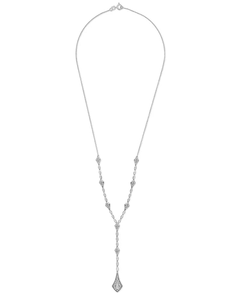 Stunning 1 Ct. T.W. Diamond Multi Cluster Lariat Necklace in 14K Gold or White Gold - Perfect for Any Occasion!