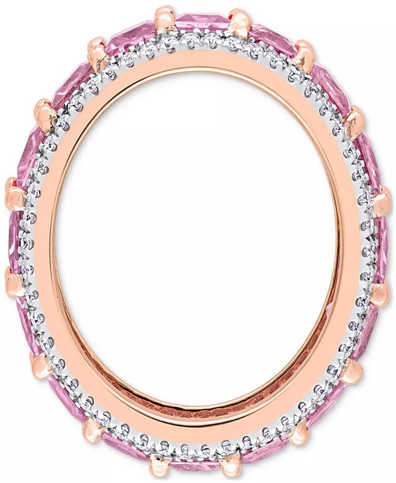 Stunning Pink Sapphire & Diamond Eternity Band in 14K Rose Gold - 5-5/8 Ct. T.W.