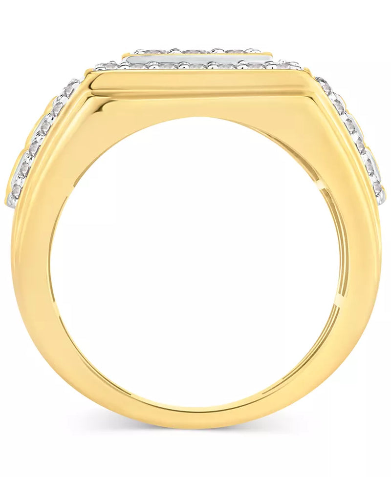 Stunning Men's 10K Gold Diamond Cluster Nugget Ring - 1.5 Ct. T.W.