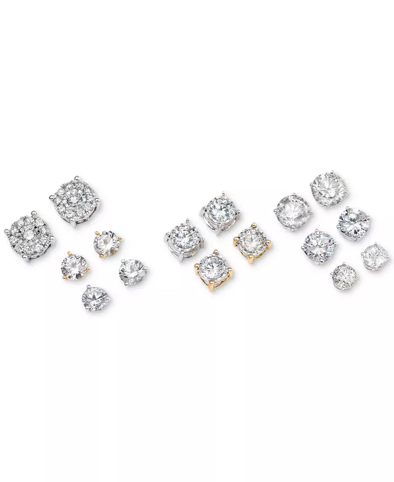 Stunning 1 Ct. Diamond Halo Two-Level Stud Earrings in 14K Gold - Choose White, Yellow, or Rose!