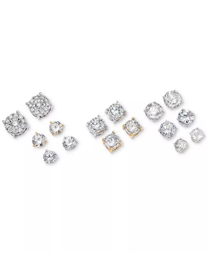 Stunning 1 Ct. Diamond Halo Two-Level Stud Earrings in 14K Gold - Choose White, Yellow, or Rose!