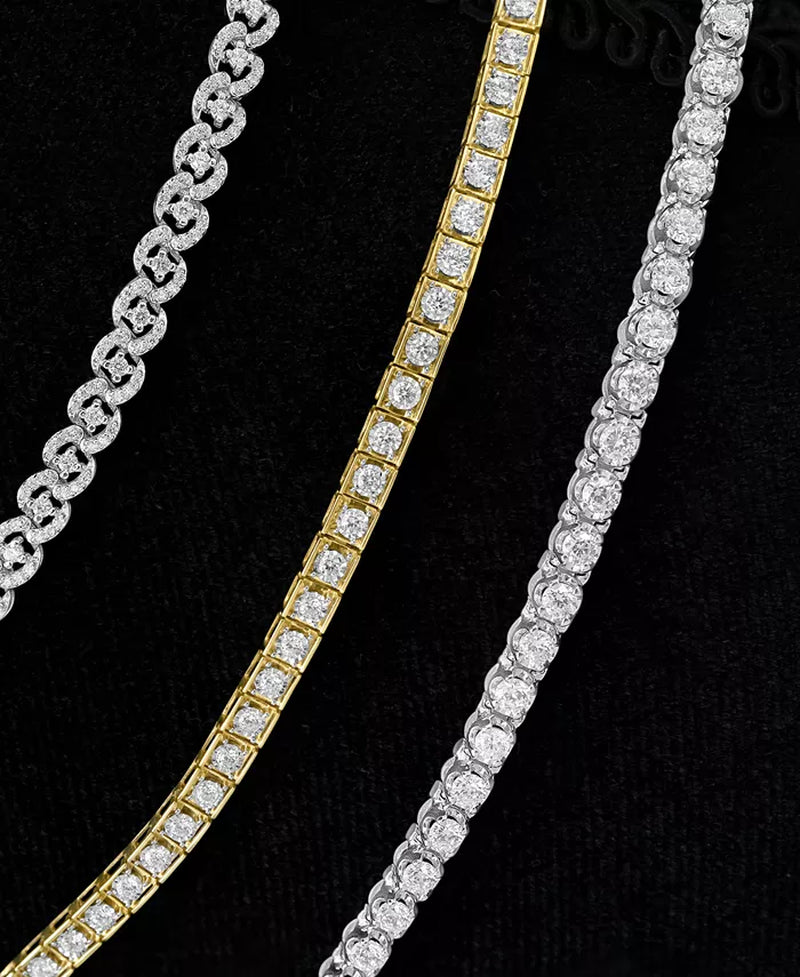 Stunning 1 Ct. T.W. Diamond Tennis Bracelet in Luxurious 10K White Gold