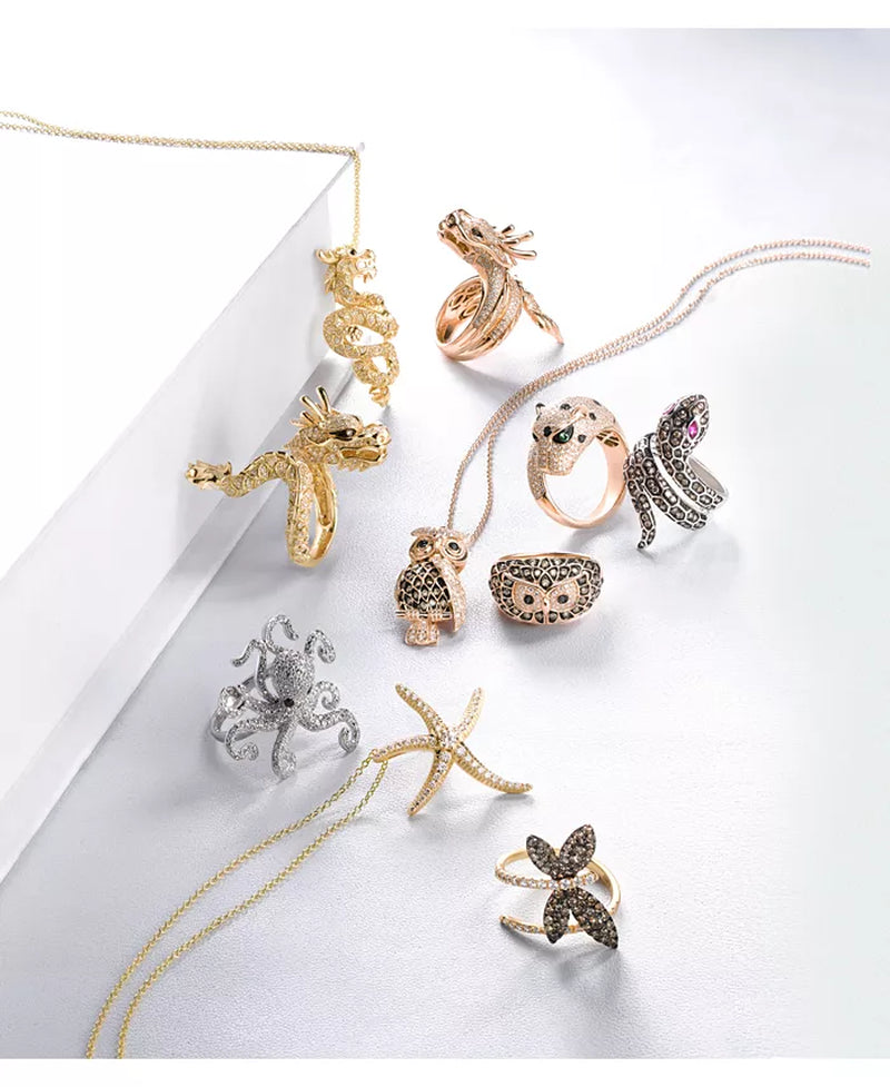 Stunning EFFY® 14K Gold Diamond Starfish Pendant Necklace - 1/2 Ct. T.W.