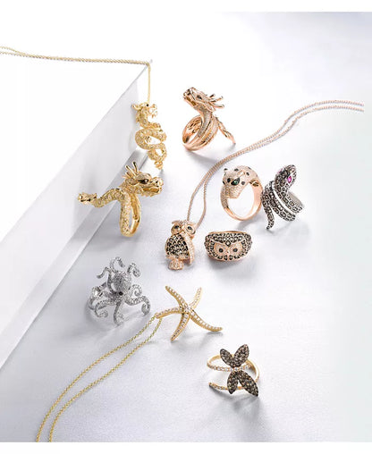 Stunning EFFY® 14K Gold Diamond Starfish Pendant Necklace - 1/2 Ct. T.W.