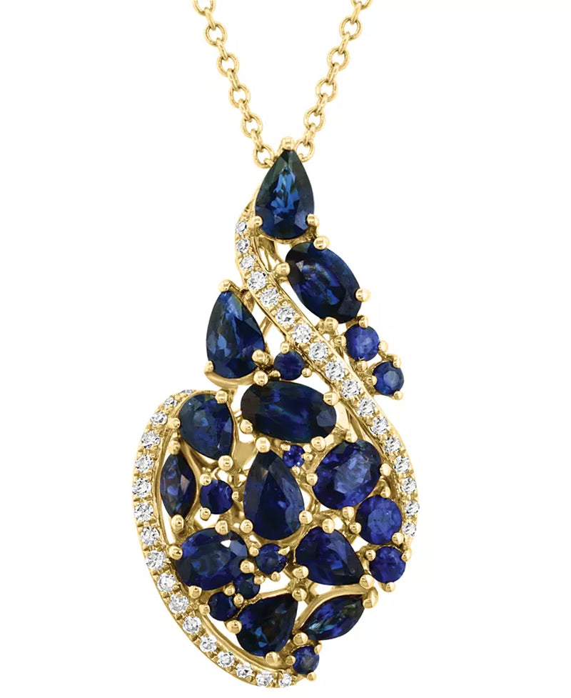 Stunning EFFY® 14K Gold Ruby & Diamond Swirl Pendant Necklace - 3.25 Ct. T.W.