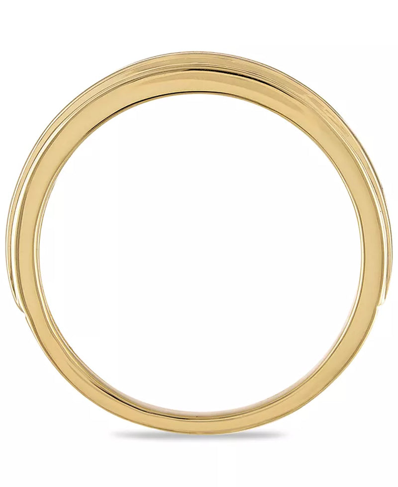 Stunning Men's Diamond Band in 10K Yellow or White Gold - 1/10 Ct. T.W.