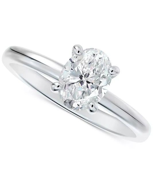 Stunning Oval-Cut Diamond Solitaire Engagement Ring in 14K White Gold - 5/8 Ct. T.W.